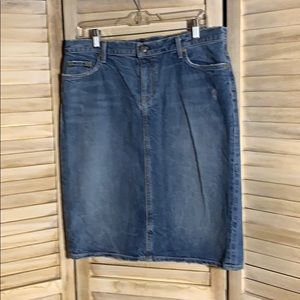 J crew distressed denim skirt